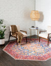 Heritage Elegance Collection Area Rug -  Hearst Octagon Navy Blue  lifestyle 22