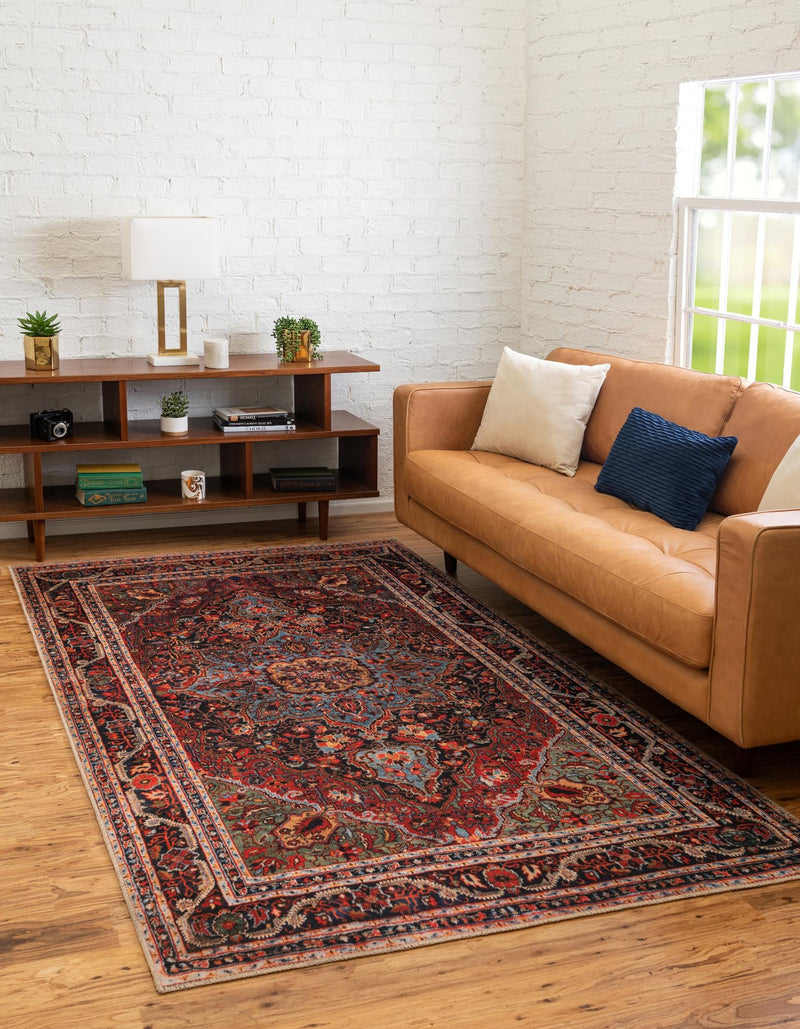 Heritage Elegance Collection Area Rug -  Schonbrunn Rectangle Burgundy  lifestyle 2
