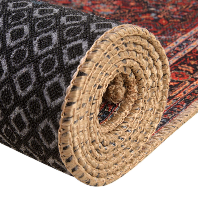 Heritage Elegance Collection Area Rug -  Schonbrunn Rectangle Burgundy  lifestyle 11