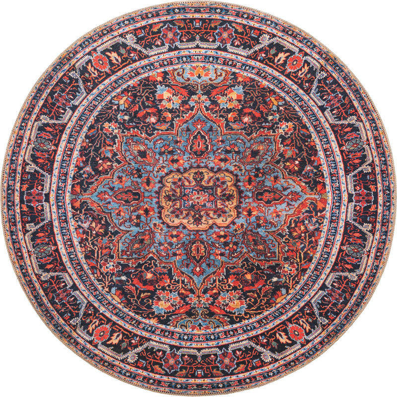 Heritage Elegance Collection Area Rug -  Schonbrunn Round Burgundy  lifestyle 15