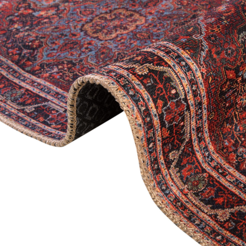 Heritage Elegance Collection Area Rug -  Schonbrunn Round Burgundy  lifestyle 58