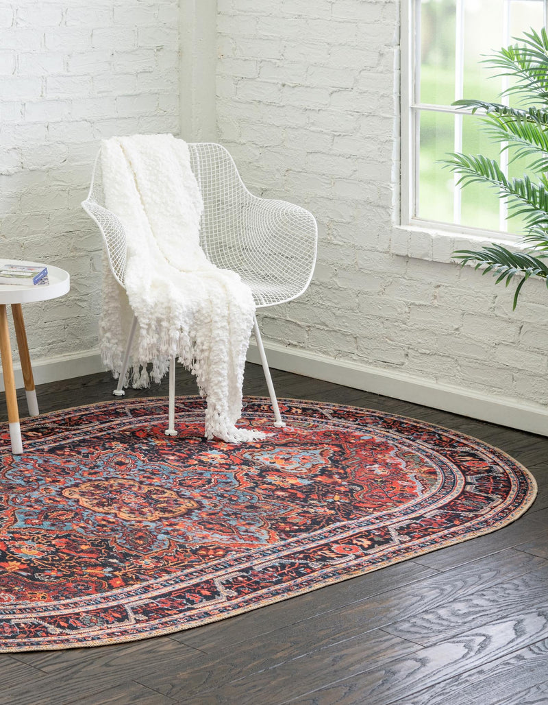 Heritage Elegance Collection Area Rug -  Schonbrunn Oval Burgundy  lifestyle 28