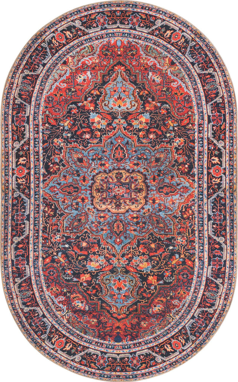 Heritage Elegance Collection Area Rug -  Schonbrunn Oval Burgundy  lifestyle 16