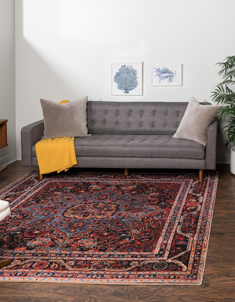 Heritage Elegance Collection Area Rug -  Schonbrunn Square Burgundy  lifestyle 24