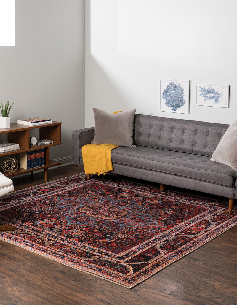 Heritage Elegance Collection Area Rug -  Schonbrunn Square Burgundy  lifestyle 30