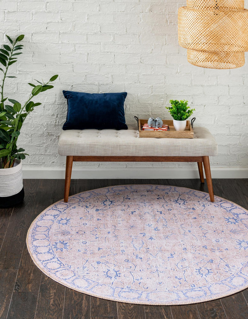 Heritage Elegance Collection Area Rug -  Nijo Round Beige  lifestyle 15