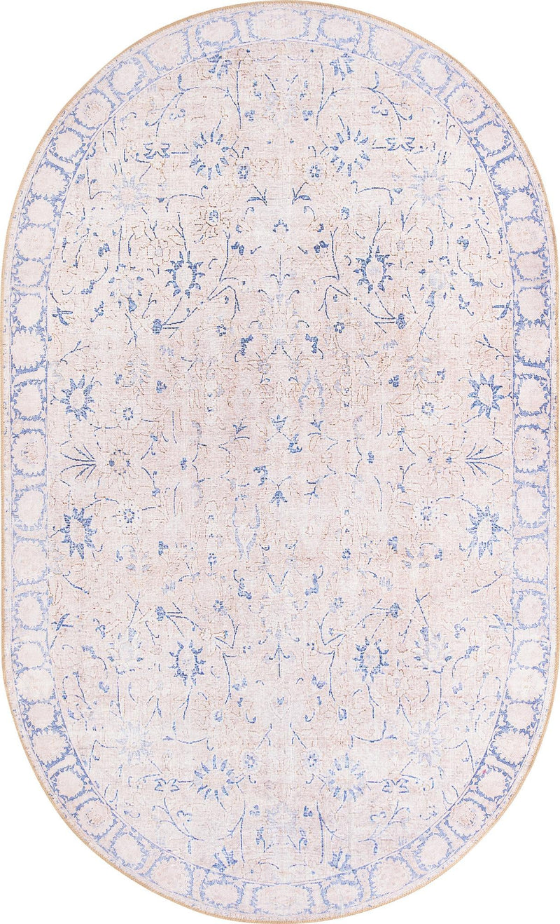 Heritage Elegance Collection Area Rug -  Nijo Oval Beige  lifestyle 11