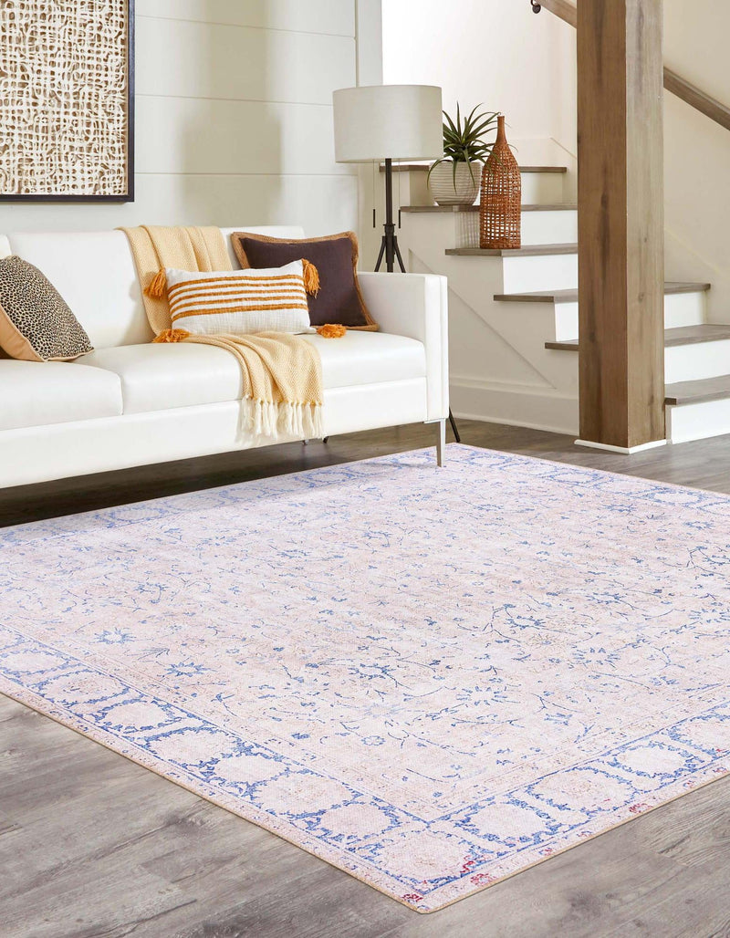 Heritage Elegance Collection Area Rug -  Nijo Square Beige  lifestyle 23