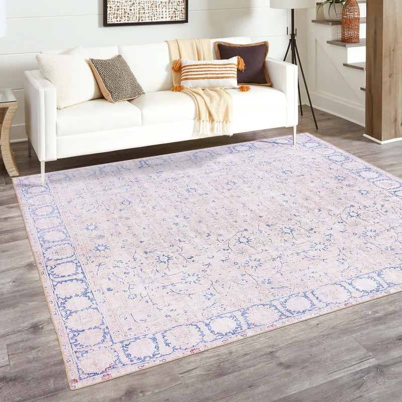 Heritage Elegance Collection Area Rug -  Nijo Square Beige  lifestyle 50