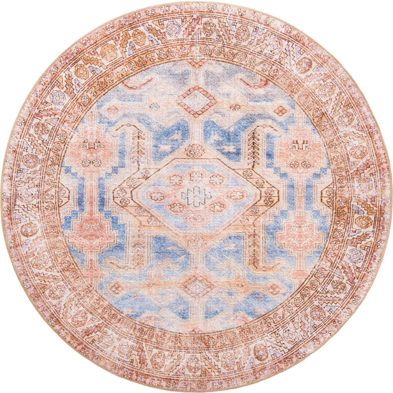 Heritage Elegance Collection Area Rug -  Charlottenburg Round Blue  lifestyle 30