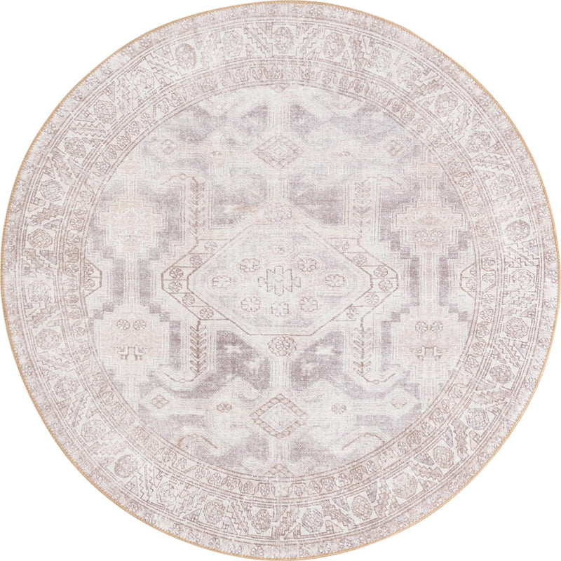 Heritage Elegance Collection Area Rug -  Charlottenburg Round Gray  lifestyle 44