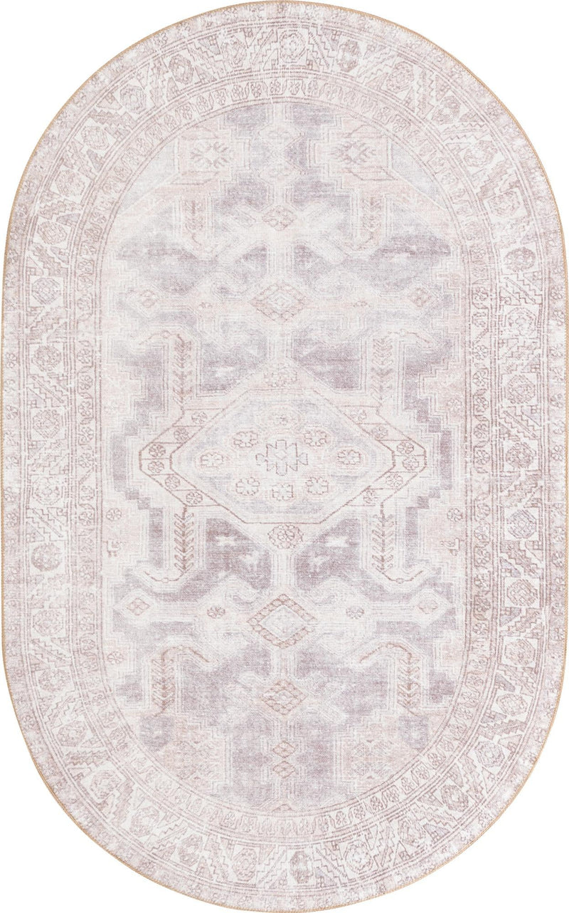Heritage Elegance Collection Area Rug -  Charlottenburg Oval Gray  lifestyle 48