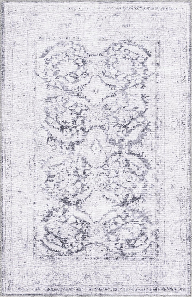 Heritage Elegance Collection Area Rug -  Miramar Rectangle Charcoal  lifestyle 2