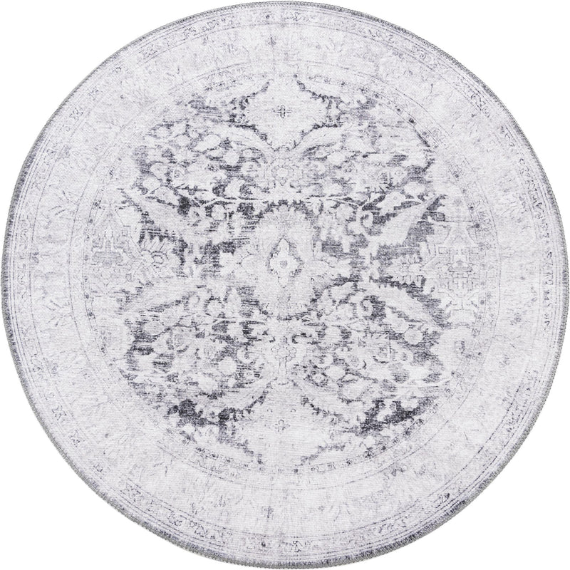 Heritage Elegance Collection Area Rug -  Miramar Round Charcoal  lifestyle 52