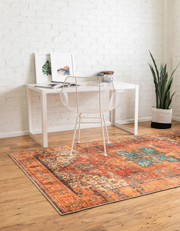 Heritage Elegance Collection Area Rug -  Windsor (Rust Red) Rectangle Rust Red  lifestyle 4