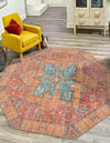 Heritage Elegance Collection Area Rug -  Windsor (Rust Red) Octagon Rust Red  lifestyle 24