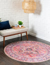 Heritage Elegance Collection Area Rug -  Alhambra Round Red  lifestyle 28