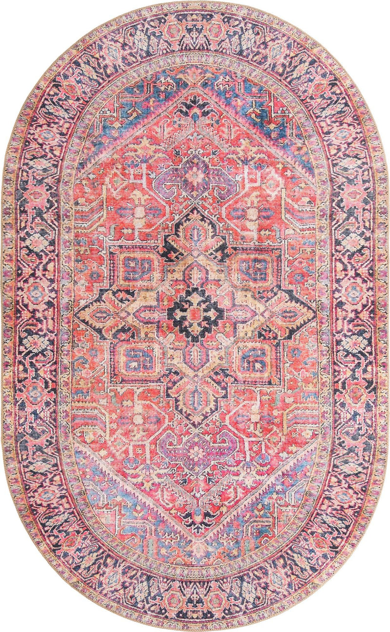 Heritage Elegance Collection Area Rug -  Alhambra Oval Red  lifestyle 19