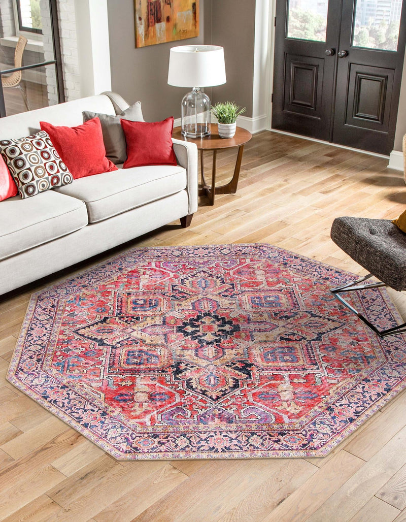 Heritage Elegance Collection Area Rug -  Alhambra Octagon Red  lifestyle 25