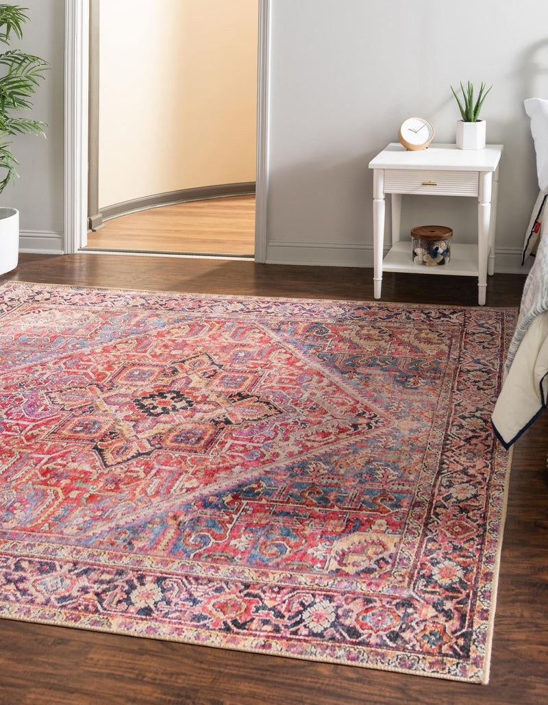 Heritage Elegance Collection Area Rug -  Alhambra Square Red  lifestyle 26