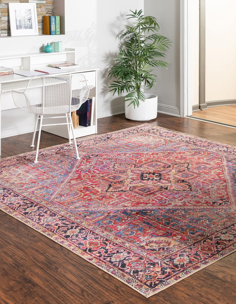 Heritage Elegance Collection Area Rug -  Alhambra Square Red  lifestyle 31