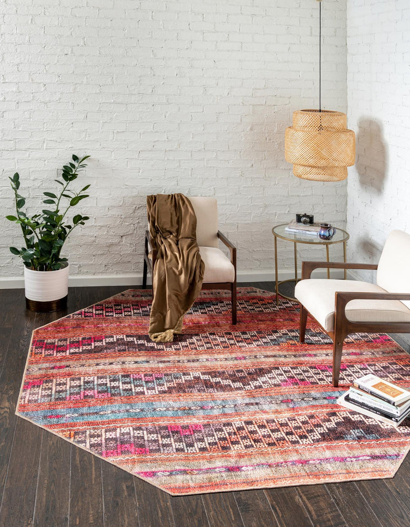 Heritage Elegance Collection Area Rug -  Monticello Octagon Multi  lifestyle 17