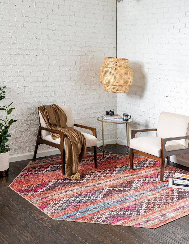 Heritage Elegance Collection Area Rug -  Monticello Octagon Multi  lifestyle 22