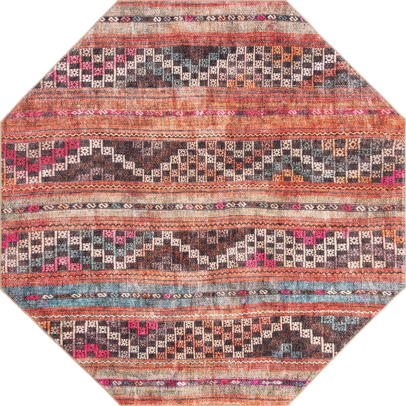 Heritage Elegance Collection Area Rug -  Monticello Octagon Multi  lifestyle 12