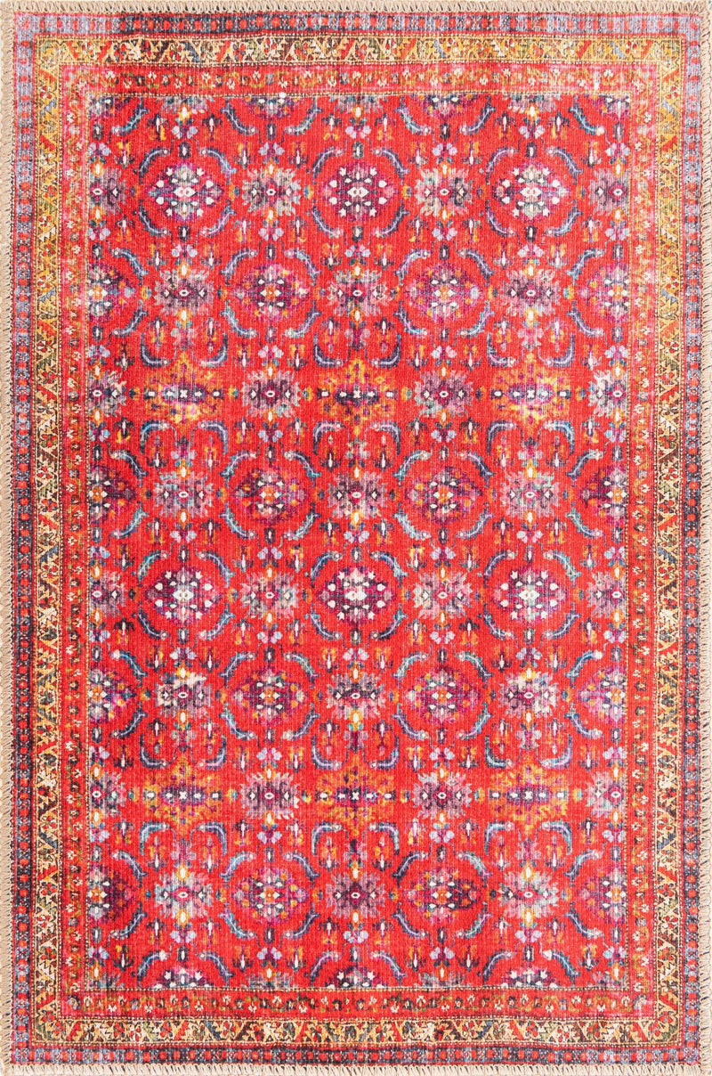 Heritage Elegance Collection Area Rug -  Fontainebleau Rectangle Red Main