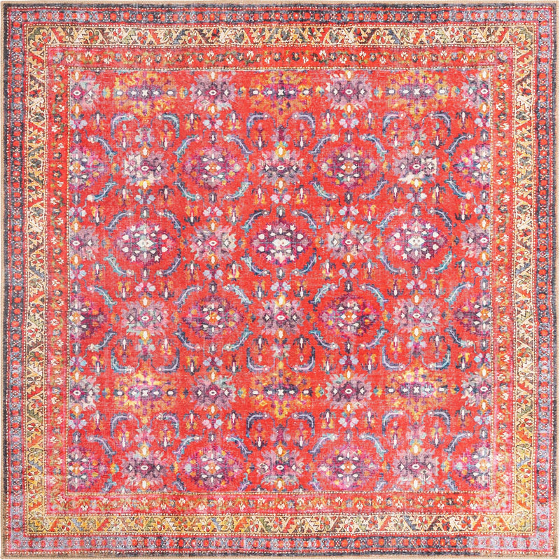 Heritage Elegance Collection Area Rug -  Fontainebleau Square Red  lifestyle 19