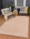 Garden Lattice Charm Collection Area Rug - Arbor (Beige) Rectangle Beige  lifestyle 2