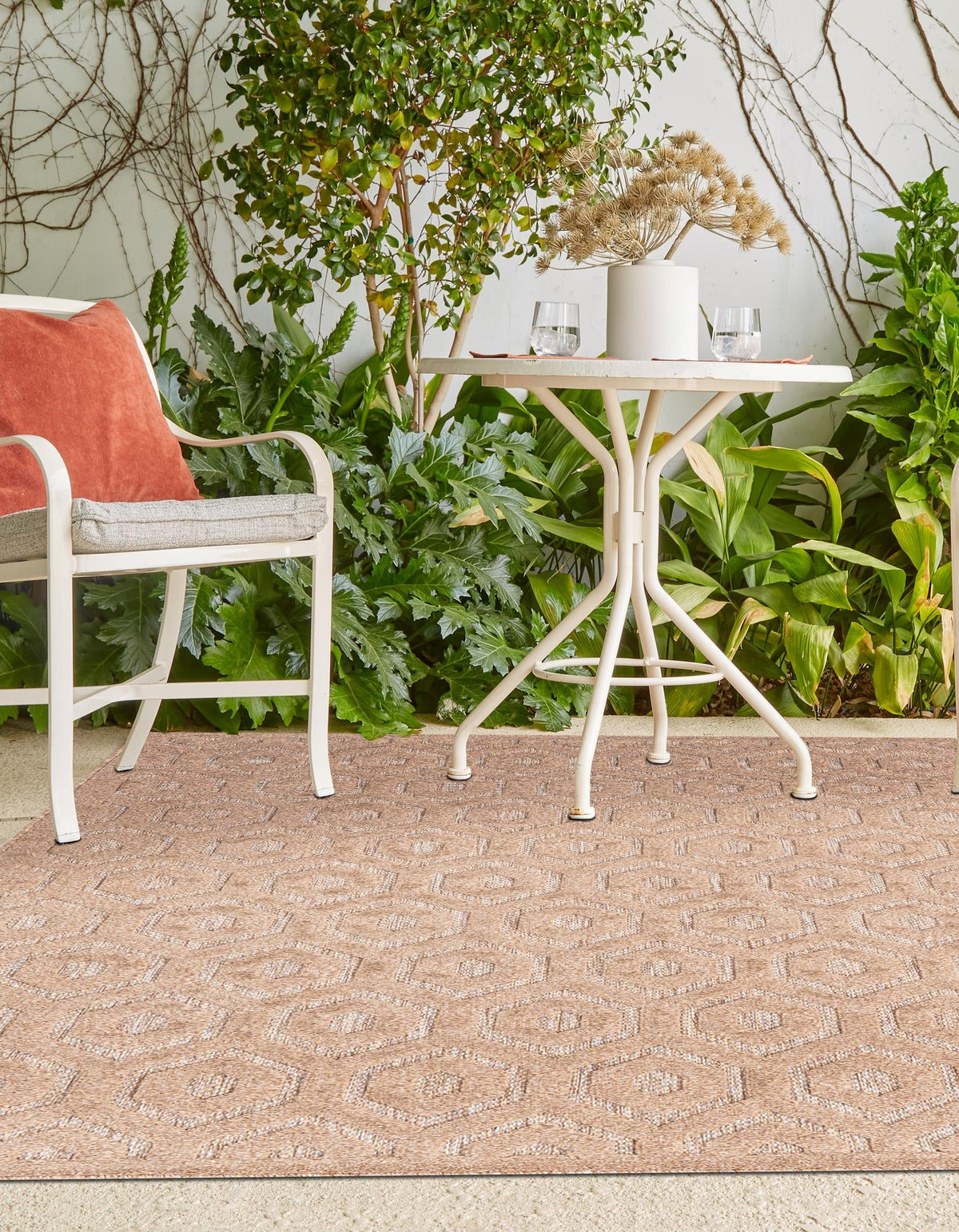 Garden Lattice Charm Collection Area Rug - Arbor (Beige) Rectangle Beige  lifestyle 10