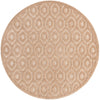 Garden Lattice Charm Collection Area Rug - Arbor (Beige) Round Beige  lifestyle 34