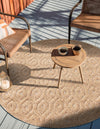 Garden Lattice Charm Collection Area Rug - Arbor (Beige) Round Beige  lifestyle 36