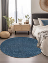 Garden Lattice Charm Collection Area Rug - Arbor (Navy Blue) Round Navy Blue  lifestyle 35