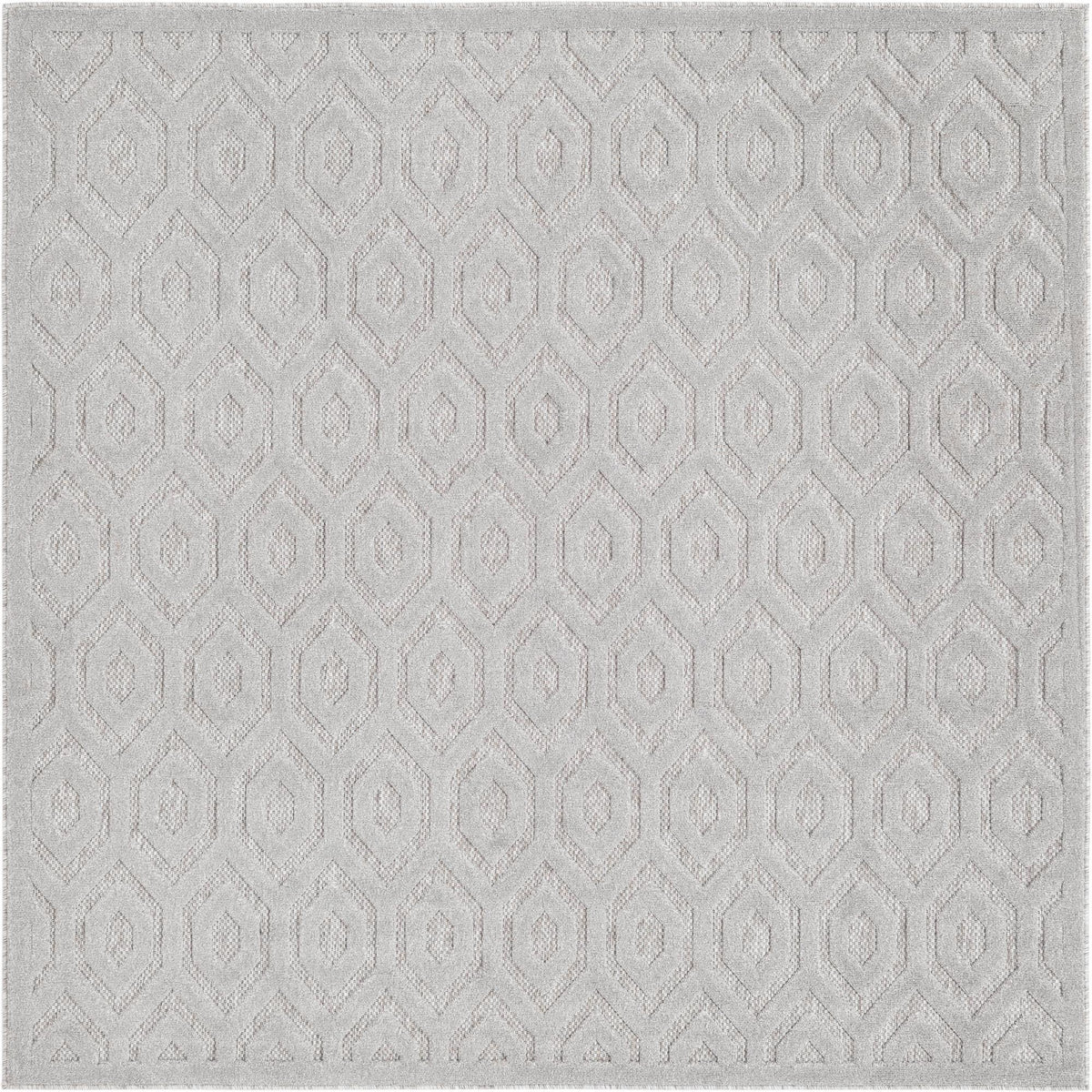 Garden Lattice Charm Collection Area Rug - Arbor (Grey) Square Grey  lifestyle 17