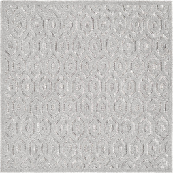 Garden Lattice Charm Collection Area Rug - Arbor (Grey) Square Grey  lifestyle 17