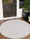 Garden Lattice Charm Collection Area Rug - Arbor (Grey) Round Grey  lifestyle 21