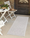 Garden Lattice Charm Collection Area Rug - Arbor (Grey) Runner Grey  lifestyle 22