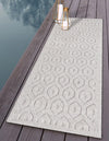 Garden Lattice Charm Collection Area Rug - Arbor (Grey) Runner Grey  lifestyle 26