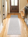 Garden Lattice Charm Collection Area Rug - Arbor (Grey) Runner Grey  lifestyle 27