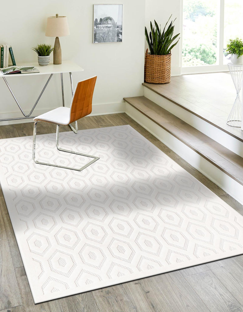 Garden Lattice Charm Collection Area Rug - Arbor (Ivory) Rectangle Ivory  lifestyle 9
