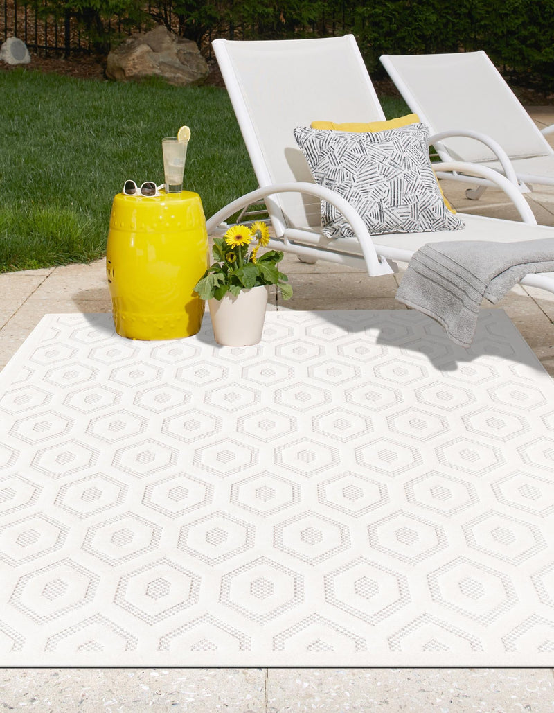 Garden Lattice Charm Collection Area Rug - Arbor (Ivory) Rectangle Ivory  lifestyle 10