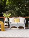 Garden Lattice Charm Collection Area Rug - Arbor (Ivory) Square Ivory  lifestyle 28
