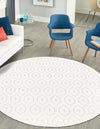 Garden Lattice Charm Collection Area Rug - Arbor (Ivory) Round Ivory  lifestyle 38