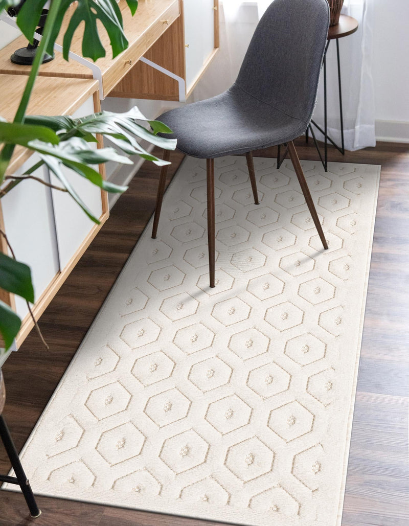 Garden Lattice Charm Collection Area Rug - Arbor (Ivory) Runner Ivory  lifestyle 32