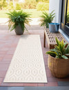 Garden Lattice Charm Collection Area Rug - Arbor (Ivory) Runner Ivory  lifestyle 35