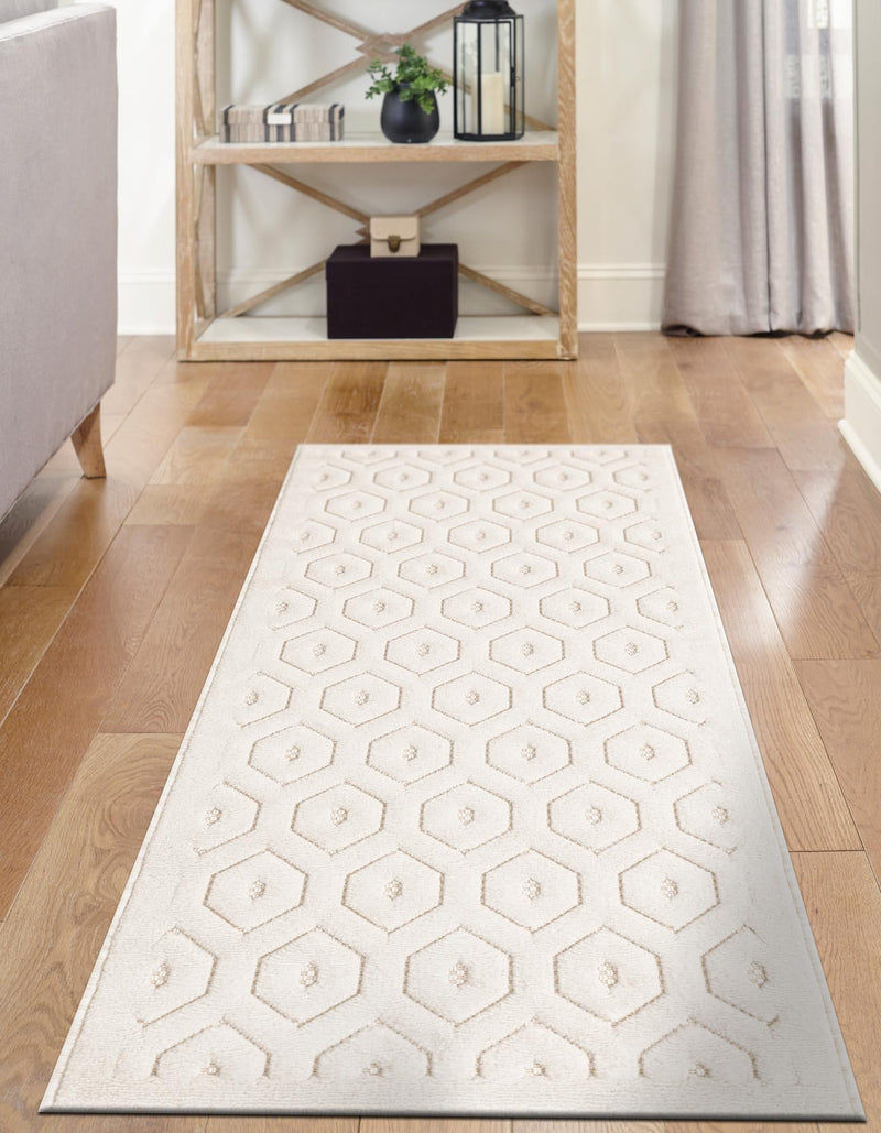 Garden Lattice Charm Collection Area Rug - Arbor (Ivory) Runner Ivory  lifestyle 36