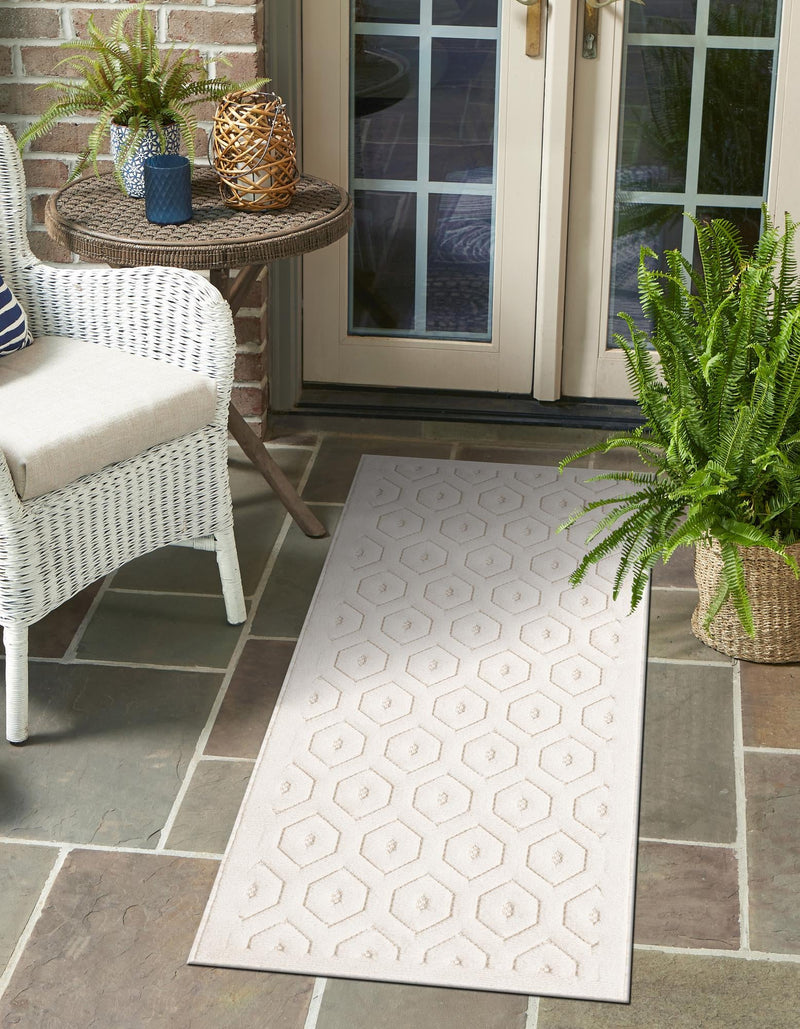 Garden Lattice Charm Collection Area Rug - Arbor (Ivory) Runner Ivory  lifestyle 37
