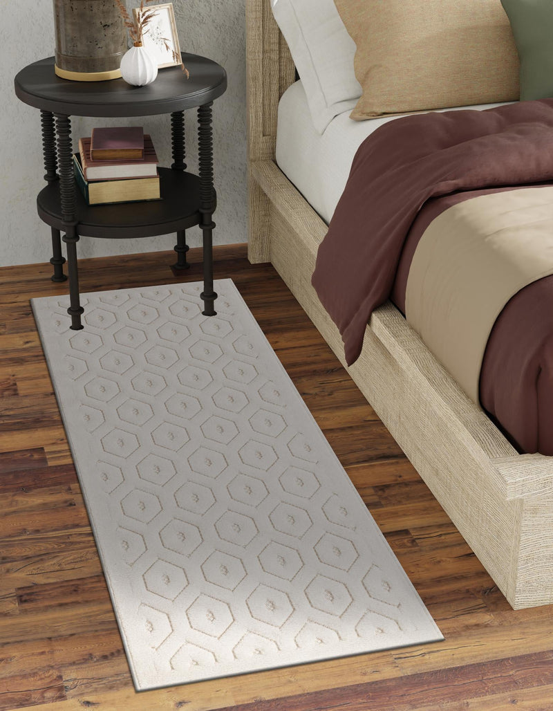 Garden Lattice Charm Collection Area Rug - Arbor (Ivory) Runner Ivory  lifestyle 38